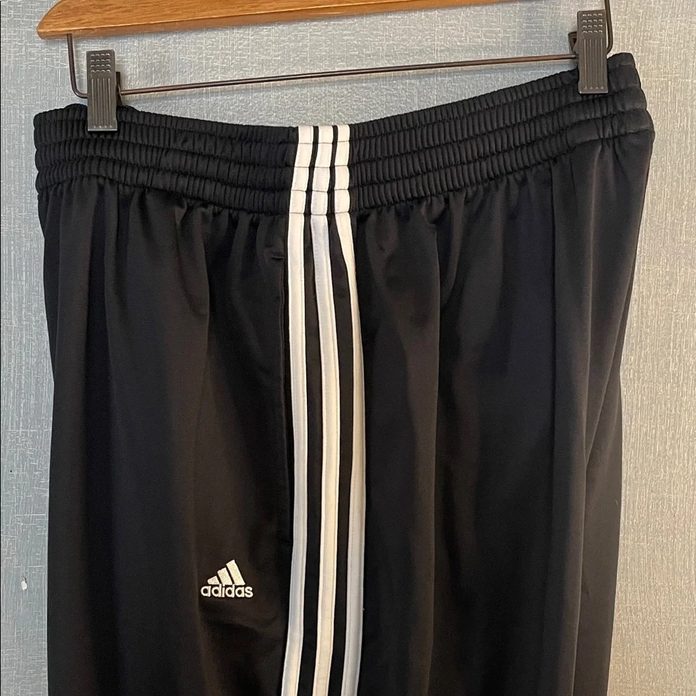 ADIDAS Classic Black Joggers with White Stripes
